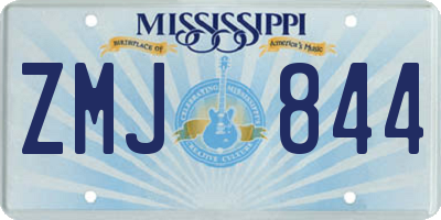 MS license plate ZMJ844