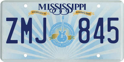 MS license plate ZMJ845