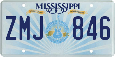 MS license plate ZMJ846