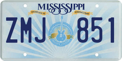MS license plate ZMJ851