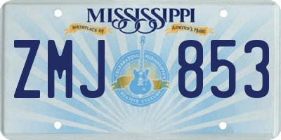 MS license plate ZMJ853