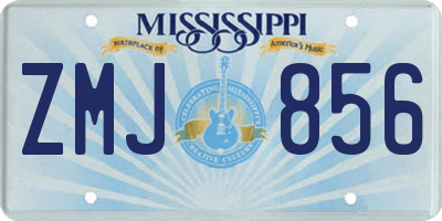 MS license plate ZMJ856