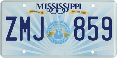 MS license plate ZMJ859