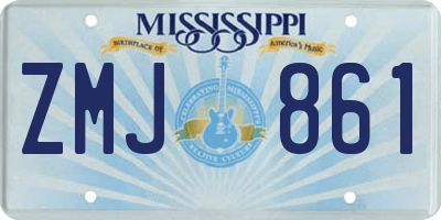 MS license plate ZMJ861