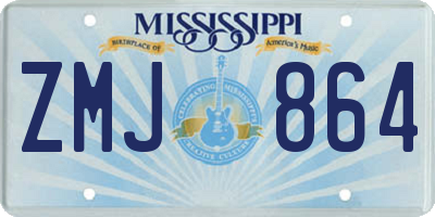 MS license plate ZMJ864