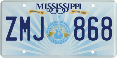 MS license plate ZMJ868