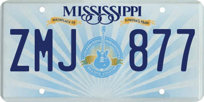 MS license plate ZMJ877