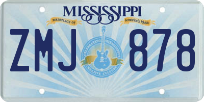 MS license plate ZMJ878