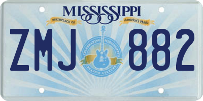 MS license plate ZMJ882