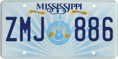 MS license plate ZMJ886