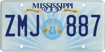 MS license plate ZMJ887