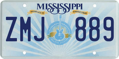 MS license plate ZMJ889