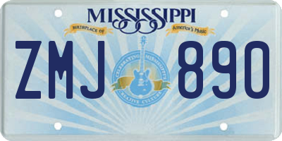 MS license plate ZMJ890