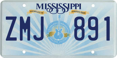 MS license plate ZMJ891