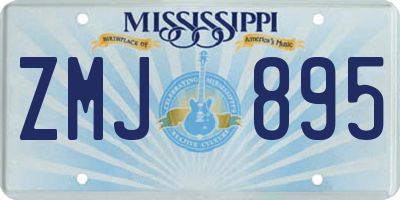 MS license plate ZMJ895