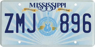 MS license plate ZMJ896