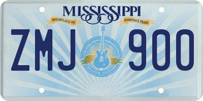 MS license plate ZMJ900
