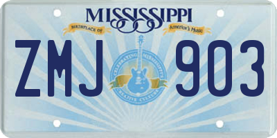 MS license plate ZMJ903