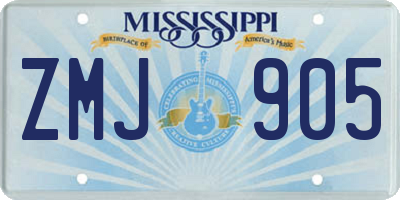 MS license plate ZMJ905