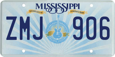 MS license plate ZMJ906
