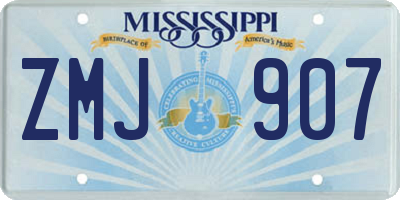 MS license plate ZMJ907
