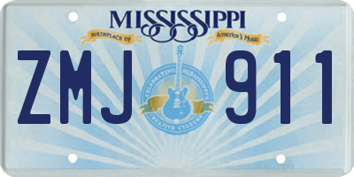 MS license plate ZMJ911