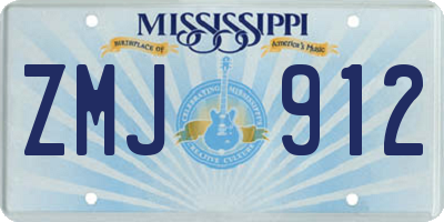 MS license plate ZMJ912