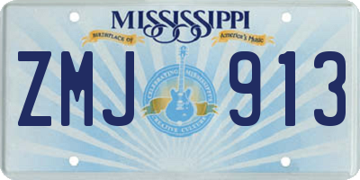 MS license plate ZMJ913