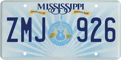 MS license plate ZMJ926