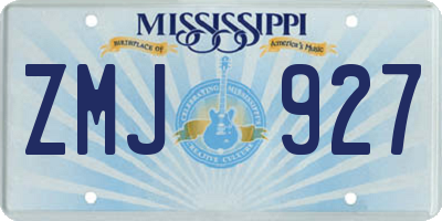 MS license plate ZMJ927