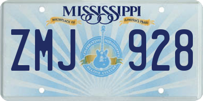 MS license plate ZMJ928
