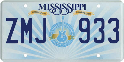 MS license plate ZMJ933