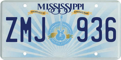 MS license plate ZMJ936