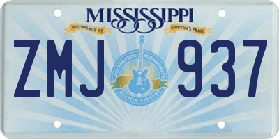 MS license plate ZMJ937
