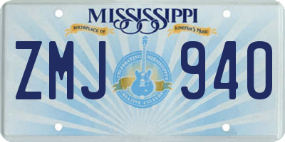 MS license plate ZMJ940