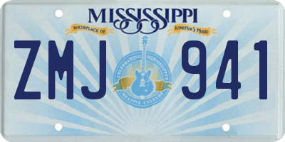 MS license plate ZMJ941
