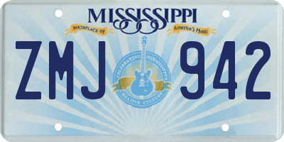 MS license plate ZMJ942