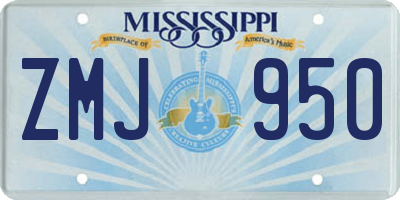 MS license plate ZMJ950