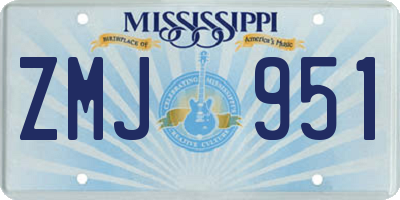 MS license plate ZMJ951