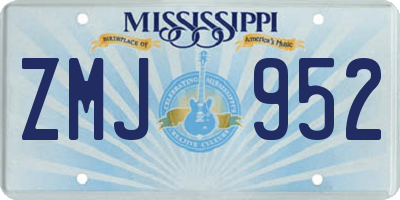 MS license plate ZMJ952