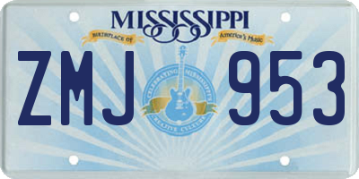 MS license plate ZMJ953