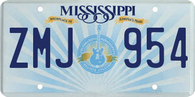 MS license plate ZMJ954