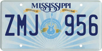 MS license plate ZMJ956