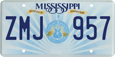 MS license plate ZMJ957