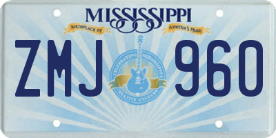 MS license plate ZMJ960