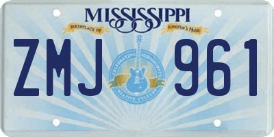 MS license plate ZMJ961
