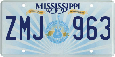 MS license plate ZMJ963