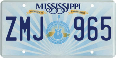 MS license plate ZMJ965