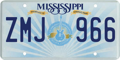 MS license plate ZMJ966