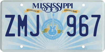 MS license plate ZMJ967